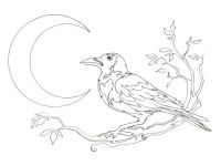 Crow Heart Crescent Moon